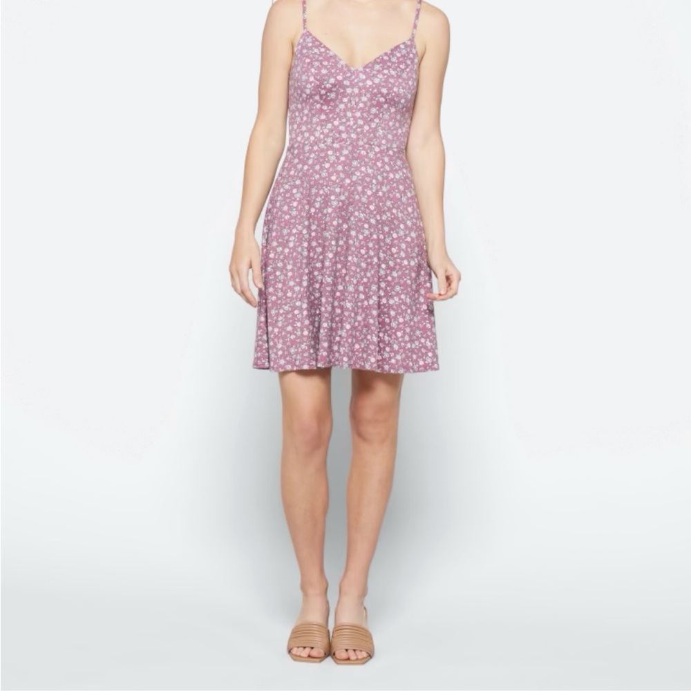 Purple floral sun dress 
Jayde Knit Back Detail Dress